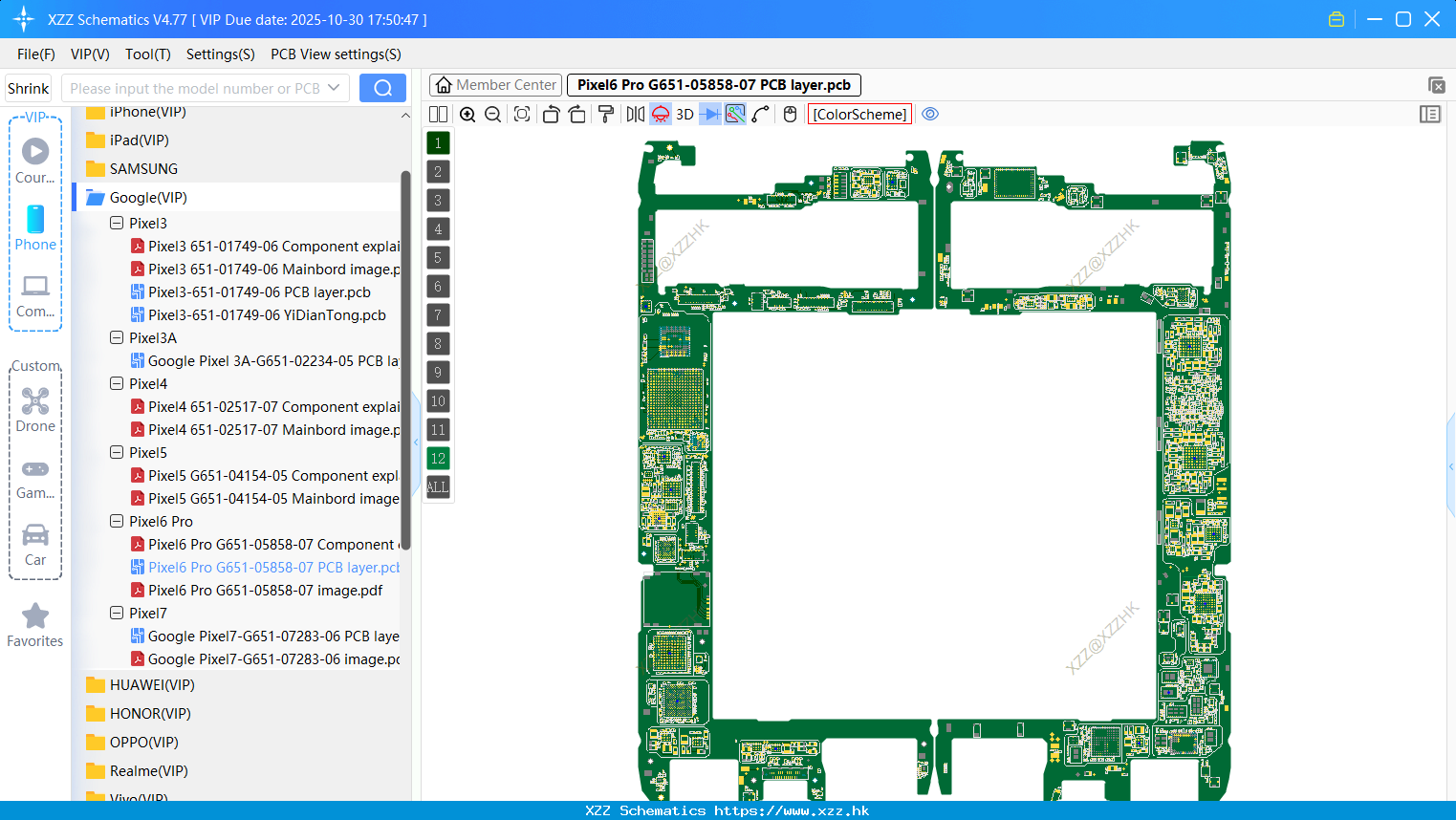 Google Pixel6 Pro G651-05858-07 PCB Layer